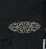 Alex Evenings Embellished 3/4 Sleeve Square Neck Side Slit Gown Dress Black 14