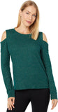 Tommy Hilfiger Long Sleeve Could Shoulder Top J2IH6834 Forest Green / Gold M