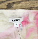 DKNY Womens Floral-Print V-Neck Cap-Sleeve Top May Watercolor Pink Multi M