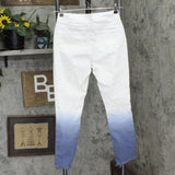 DG2 by Diane Gilman Womens Pull On Faux Button Skinny Jeans White Multi XS