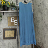 MPG Womens Knit Sleeveless Active Dress with Built In Bra Teal Blue S