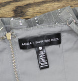 Aqua X Salvatore Rizza Crystal Pinstripe Bustier Top IBO26857 Gray 2XS