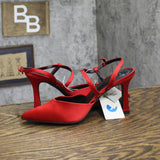 A New Day Womens Rosemary Heels Satin Strappy 94646855 Red 7M