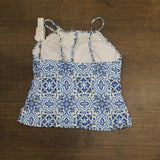 La Blanca Womens High Neck Keyhole Tankini Swimsuit Top Blue / Alboran Sea 18W