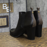 Michael Michael Kors Ankle Heeled Bootie with Block Heel Black Multi 9.5M