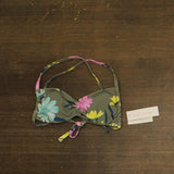 Salt + Cove Juniors Floral-Print Sweetheart Bikini Swim Top 806993 Sage Green S