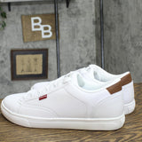 Levi's Mens Jeffrey Synthetic Leather Casual Lace Up Sneaker White 10M