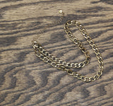 Womens Cable Chain Antique Choker Necklace Gold Yellow 16''+3''