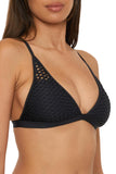 Becca Womens Standard Castaway Halter Bikini Top 893157 Black S