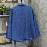 Alfred Dunner Denim Quilted Snap Front Midweight Jacket Blue 1X