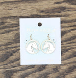 Periwinkle By Barlow Brushed Horse Dangle Earrings Gold / Silver Gray 1.5"