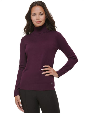 Calvin Klein Women's Ribbed Turtleneck Sweater M2VS8092