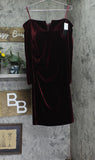 X By Xscape  Velvet Long Sleeve Off-The-Shoulder Sheath Dress Burgundy Red 16