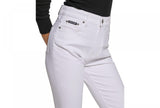 Dkny Jeans White Denim Pocketed Zippered Flare Slim High Waist Jeans E2RK2756