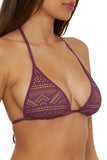 Becca Womens Standard Play Triangle Bikini Top 713057 Aubergine Purple L