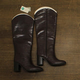 A New Day Womens Cairo Boots Faux Crocodile Block Heel 94568713 Croc Brown 8M