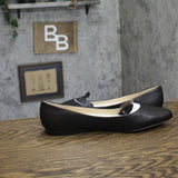 Nine West Womens Speakup Point Toe Flats Leather 25001239 Black Leather 11W