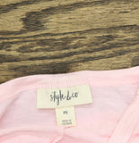 Style & Co. Oversized Long Sleeve Crewneck T-Shirt 100135065PT Fiji Pink PS