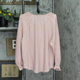 Frye Womens Ladies Textured Blouse Shirt Top 1784602 Pink XL