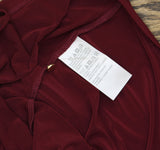 Susan Graver Knit Sleeveless Tie Front Blouse Shirt Top Evening Wine Red XL