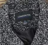 London Fog Textured Button-Front Short Jacket Black / Gray Multi 1X