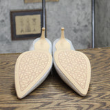 Jewel Badgley Mischka Royalty Pointed Toe Kitten Heels Shoes Silver Gray 7.5M