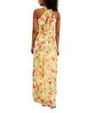 Womens Printed Pleated-Bodice Shirred-Waist Maxi Dress 10835528