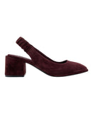 Aerosoles Elastic Slingback Block Heel Pump Deep Aubergine Suede Purple 10M