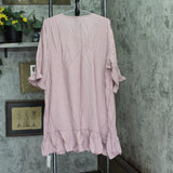 Cupshe Womens Front Button Ruffled Cover-Up Dress Dusty Rose Pink M