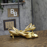 Jewel Badgley Mischka True Kitten Heel Sandals Wrap Strap Gold Yellow 6.5M