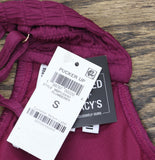 Bar III Pucker Up V-Wire Bralette Bikini Top MBPU25151 Plum Berry Purple S