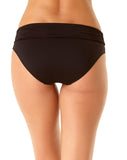 Anne Cole Womens High Waist to Fold Over Shirred Bikini Bottom MYMB36001 Black M