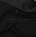 Alex Evenings Plus Blazer Tuxedo Tunic Pullover Satin Trim Jacket Black 3X