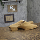 Steve Madden Womens Dessa Suede Mule Block Heel DESS02S1 Tan Brown 8.5M