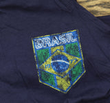 Gold Crush Juniors Brazil Graphic Jewel High-Neck Tank Top Navy Blue M
