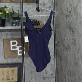 Lauren Ralph Lauren Ring Over The Shoulder One Piece Swimsuit Dark Navy Blue 8