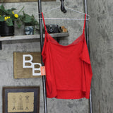 State Of Day Womens Lace-Trim Camisole Pajama Top 100198303MS Tango Red 2XL