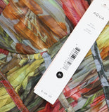 Aqua Spaghetti Strap Pleated Floral Maxi Dress IDM12073 Blue Multi M