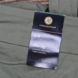 JM Collection Women's Pants Short Slim Stretch Olive Sprig Green L Short