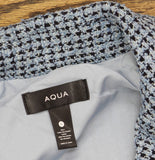 Aqua Peplum Tweed Flounce Blazer Jacket OI6686BL Blue multi S