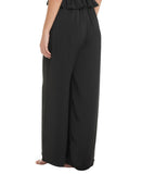 Red Carter Womens Hammered Satin Cover Up Wide Leg Pants RCHS25B001 Black XL