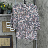 Lc Lauren Conrad Women's Tiered Sleeve Blouse Shirt Top Fleurie India Black M