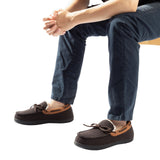 Rockdove Mens Samuel Sherpa Lined Moccasin Slipper Coffee Brown 10