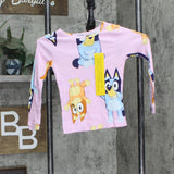 Licensed Character Girls Bluey Long Sleeve Pajama Top QF071GLLKL Pink 6