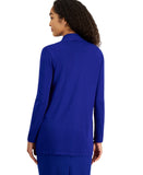 Kasper Womens Open Front Pointelle Pattern Knit Sweater Cardigan 10920021 Blue S
