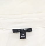 Alfani Womens Button Up Woven Long Sleeve Dress Shirt White M