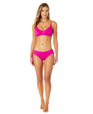 Anne Cole V Wire Elongated Underwire Top Swim Bikini Hibiscus PInk 32D / 34DD