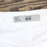 Topshop MOTO Highwaisted Rip Mom Shorts 89273961 White US 6 (UK 10)