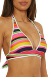 Trina Turk Womens Reversible Anniversary Stripe Bikini Swim Top Pink Multi 6