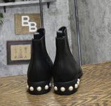 On 34th Womens Jeovana Pearl Chelsea Booties 10019682400 Black Smooth 12M